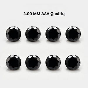 4.00 mm Round Black Diamonds, Brilliant Cut Loose Black Diamond, AAA+ Quality Treated Diamonds 0.33 Pointers