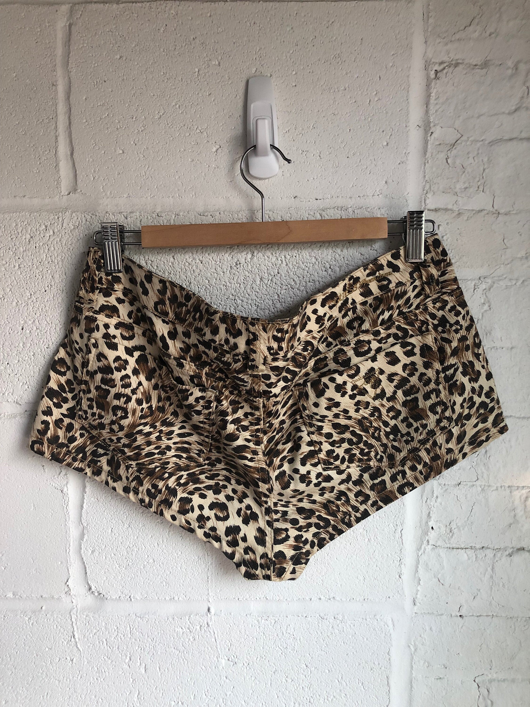 90s GUESS Leopard Booty Shorts | Etsy 