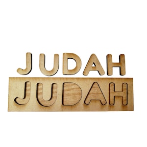 Custom Wood Name Puzzle: Unpainted DIY Kids Toy