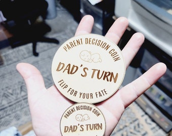 Parent Decision Flip Coin | Baby Shower Gift (3.5 inch)