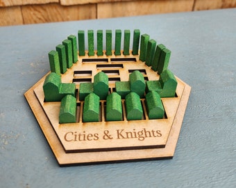Cities and Knights Game Piece Holder: Custom Engraved Organizer