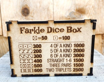 Custom wood farkle box, game box, wooden box, wooden dice, family game night, gift idea, farkle