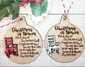 Christmas in Heaven -Ornament, Ornaments-Passed on- Loved Ones-Memories