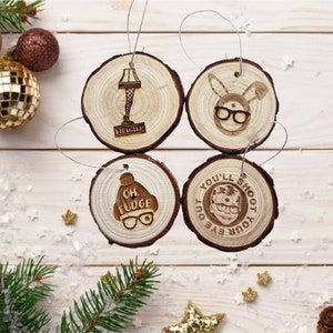 A Christmas Story/ Christmas ornaments/ a Christmas Story ornaments/ laser engraved ornaments/ wood slice ornaments/ Merry Christmas/ decor