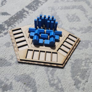 Seafarers Wood Game Piece Holder & Organizer- Settlers w/Seafarers game pieces, Game night add ons.