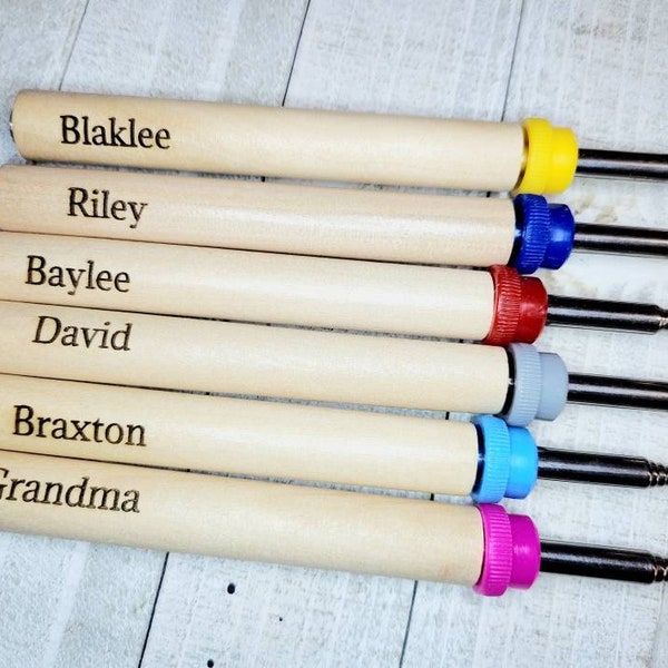 Roasting sticks/personalized smores sticks/wood roasting sticks/ camping roasting sticks/marshmallow roasting sticks/campfire fun