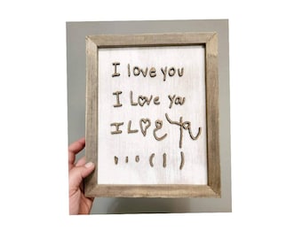 Custom Handwriting Wooden Sign: Family Keepsake Gift
