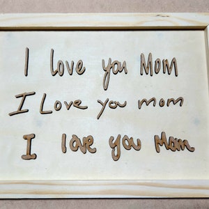 NEW FRAME Handwriting Gift | Custom Handwriting Sign | Family Keepsake | Wooden Signs | Moms Handwriting | Childs Handwriting |Memorial Gift