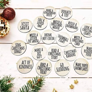 Christmas Bucket List Wooden Tokens: Family Activity Coins