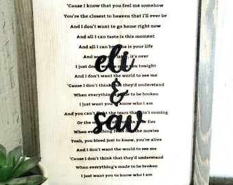 Custom Song Lyrics Wedding Sign – Anniversary Gift (8x10 inches)