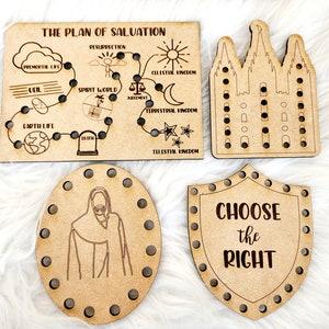 Paquete de tarjetas de encaje del Evangelio, santo de los últimos días, LDS, juguete del Evangelio, actividad tranquila del sacramento, iglesia Montessori, tableros de actividades religiosas