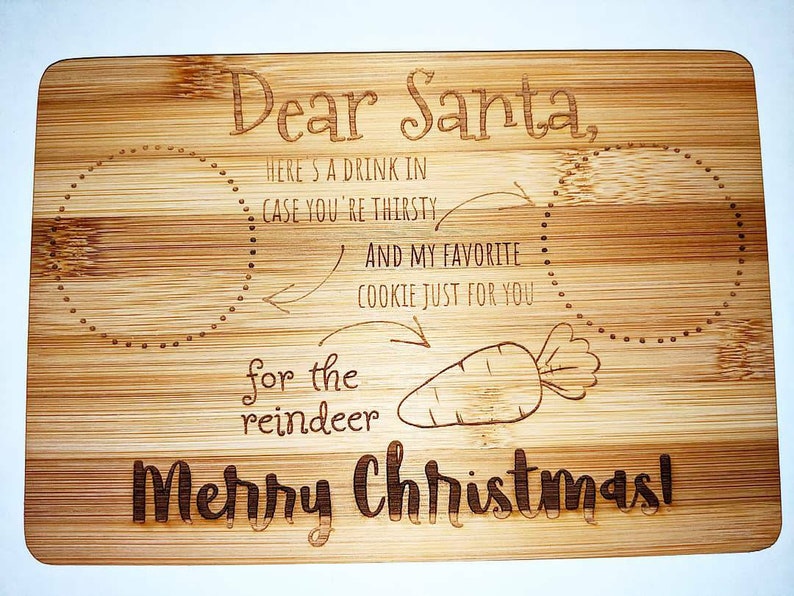 Santa snack cutting board santa snack traycookies for Etsy