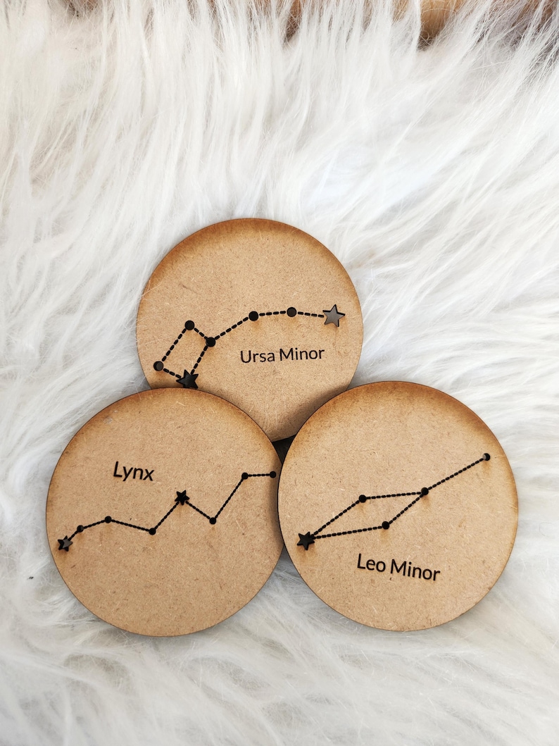 Constellations Coasters Constellation Tokens: Shine-through Star Map - Montessori Learning - Etsy
