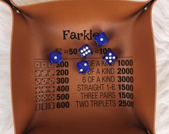 Custom Leather Dice trays , multiple games or custom choices