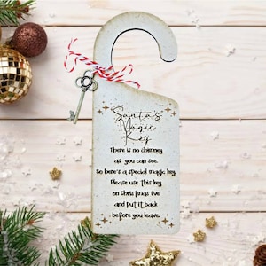 Personalisierter magischer Schlüssel des Weihnachtsmanns Türschild - kein Schornstein erforderlich