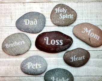 Custom Design Engraved River Rock - Single Stone - Multiple Stones Engraved