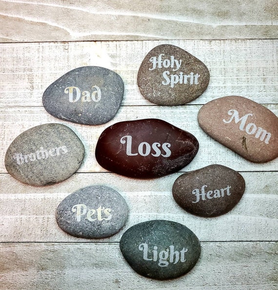 Custom Design Engraved River Rock - Single Stone - Multiple Stones Engraved