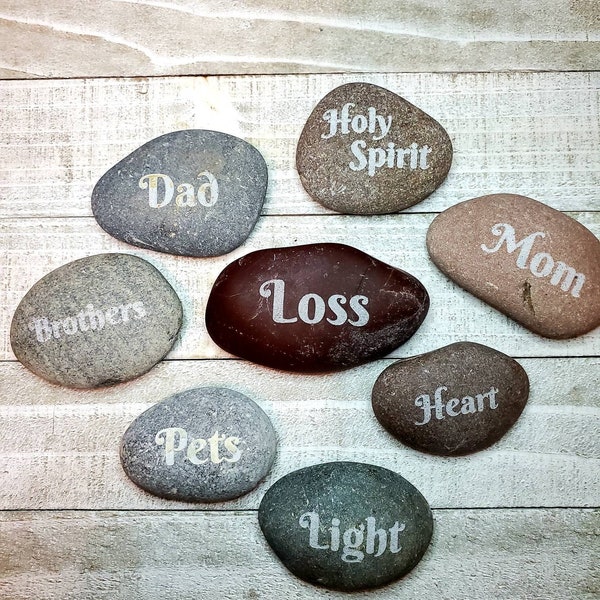 Custom Design Engraved River Rock - Single Stone - Multiple Stones Engraved