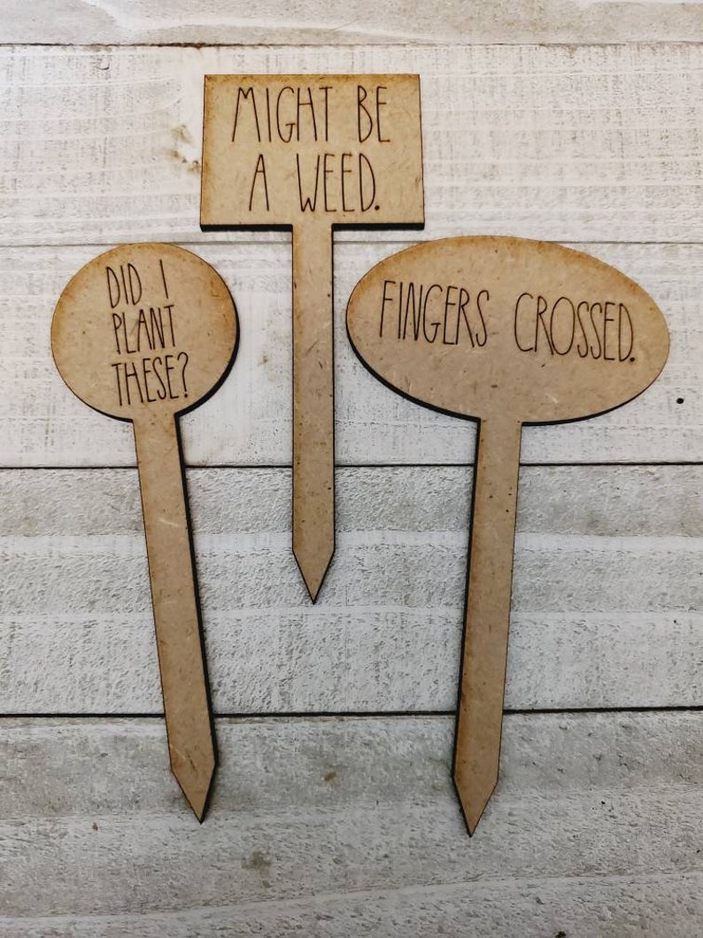 Funny Garden Stakes Garden Growing Indoor Gardening Etsy