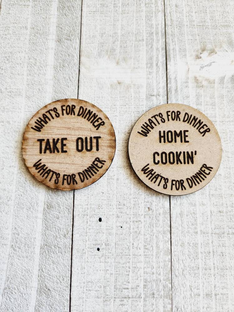 Dinner Decision Flip Coin: Take Out or Home Cooking
