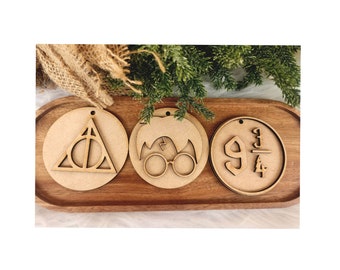HP Wizard Christmas Ornaments DIY Set - Unfinished Draft Board