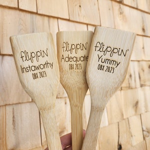 The Perfect Mix Wood Mixing Turner Spatula | Personalized Custom Wedding Gift | Laser Engraved Wood Spatula/Turner | Bridal Shower Gift