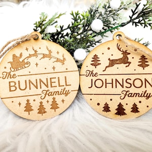 Adorno familiar de madera grabado con láser personalizado