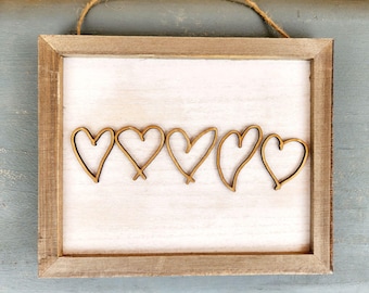 Custom Handwriting Wooden Sign: Laser Cut Heart Keepsake