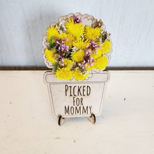 Handplockad blomsterhållare för barn / Mors dag / Födelsedagspresent / Rolig idé för barn