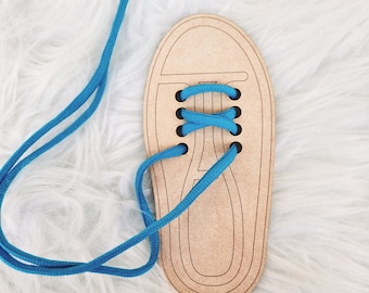 Wooden Shoe Lacing Board: Kids Life Skills Educational Tool