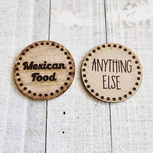 Fichas de madera personalizadas, 2 pulgadas, grabadas con láser, personalizadas, personalizadas, fichas de madera, favores de boda, favores de fiesta, fichas