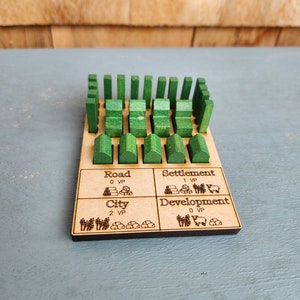 Colonos / Soporte de estadísticas personalizado / Adición de piezas de juego / Soporte de juego / Soporte grabado personalizado / Pieza de juego de mesa / Soporte de recursos