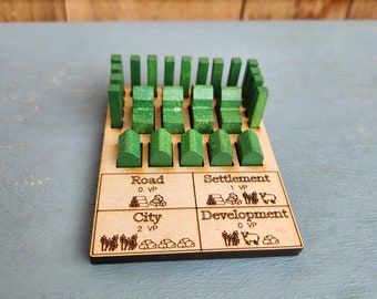 Custom Engraved Game Piece Holder: Cities and Knights Resource Organizer