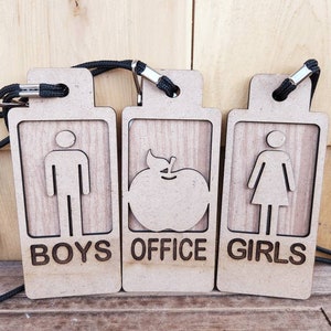 Classroom Wooden Hall Pass| school hall pass| teacher bathroom pass| teacher hall pass set