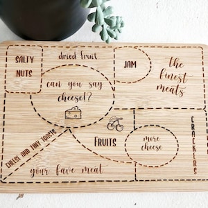 Charcuterie board/ Charcuterie layout board/ bamboo cutting board/ Charcuterie tray/kitchen accessories/home decor/Charcuterie/laser engrave