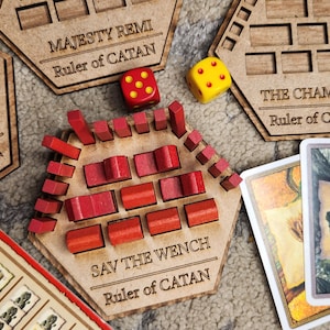 Settler Game Piece Holder - Organizer - Homes, Cities, Roads Holder - Game Piece Holder - Customize Both Lines