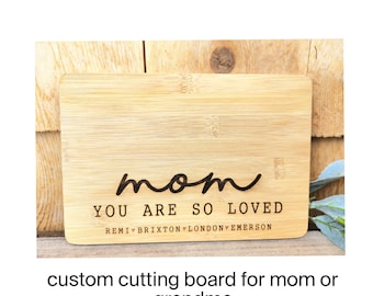 Personalized Bamboo Cutting Board, Laser Engraved Mother's Day Gift