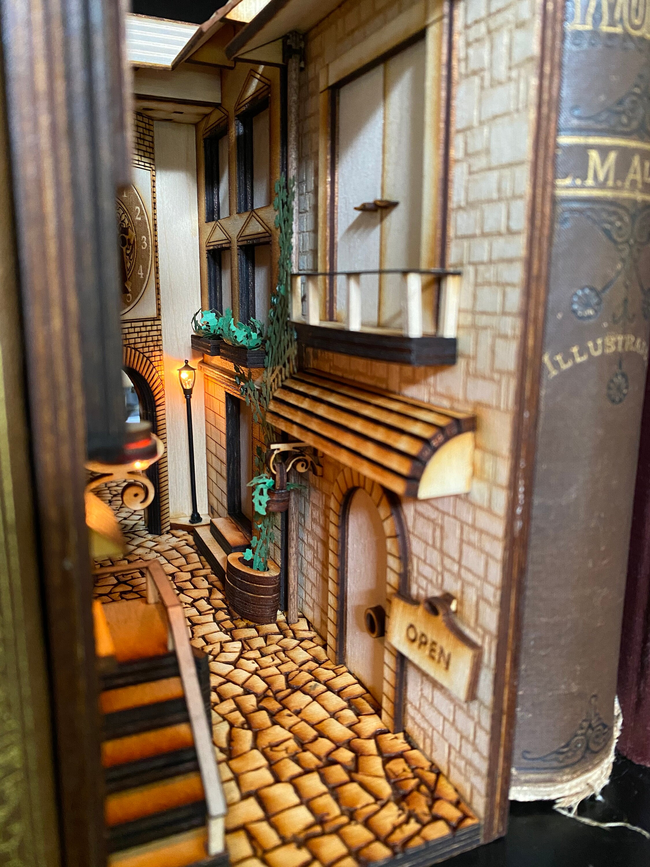 Italian Alleyway Book Nook and Book Shelf Insert Etsy