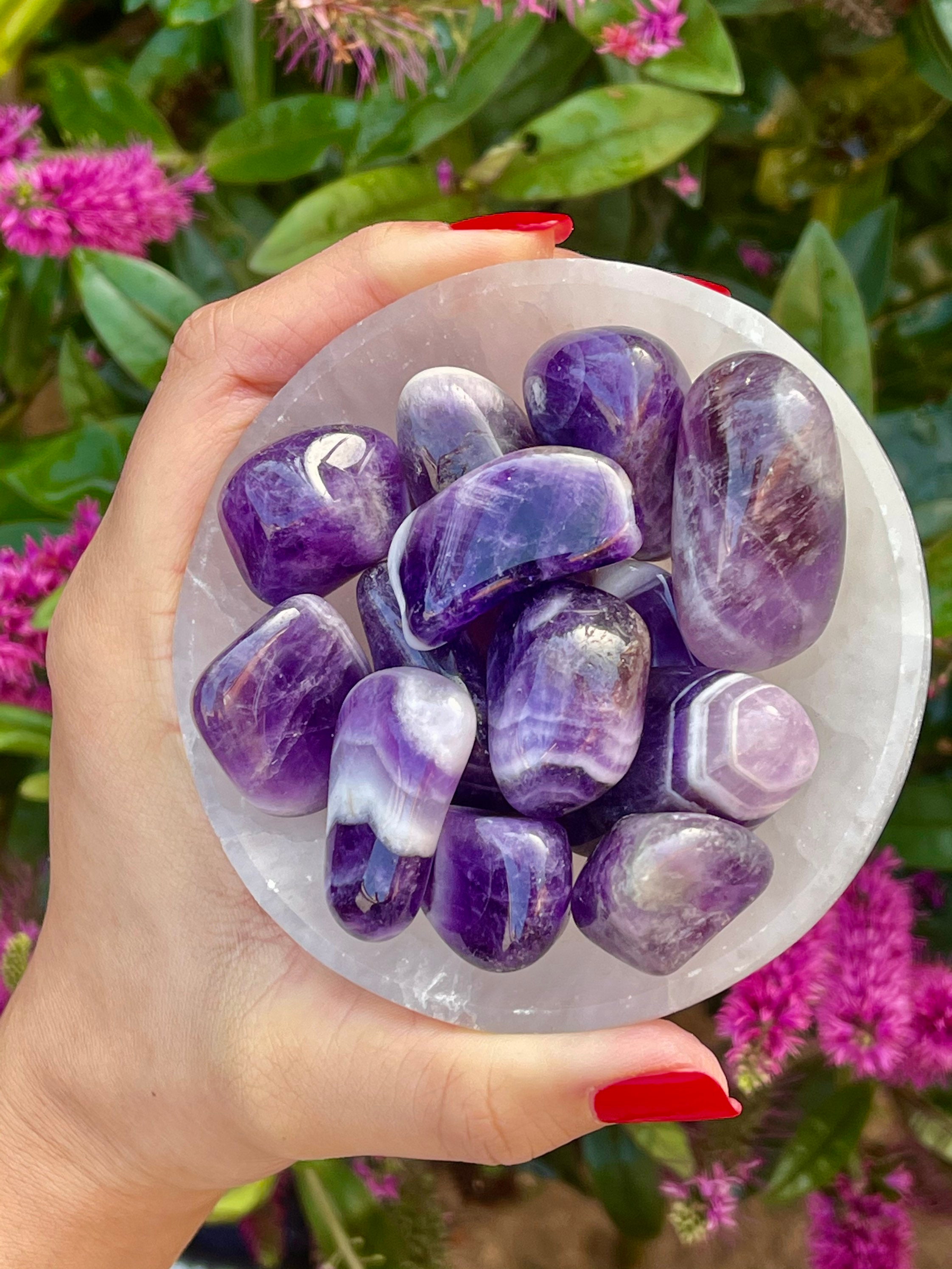 Large Banded Amethyst Polished Crystal Amethyst Tumble stone Etsy