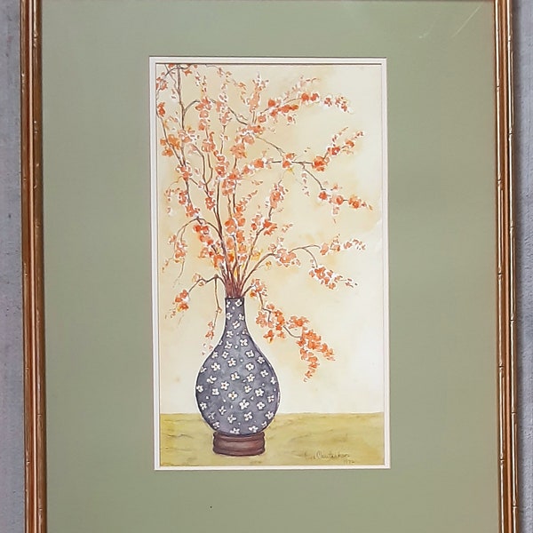 Mid Century Still Life Watercolor Painting by Anna Claire Henderson, Mid Century Art, Texas Art, Anna Claire Henderson Artist