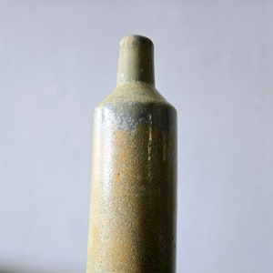 Antique Crystalline Glazed Ceramic Vase Minimalist Pottery Matte Green Art Deco Vase