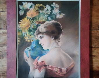 Antique Victorian Pastel Still Life Painting Original Art Antique Paintings Victorian Art