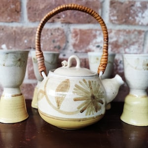 Art Pottery Teapot and Chalice Set by Fletcher Pottery Vintage Teapots Art Pottery Teapots