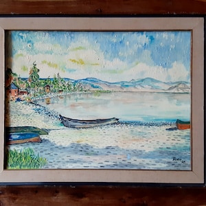 Halverwege de eeuw olieverf op canvas bord schilderij originele kunst kunst uit het midden van de eeuw