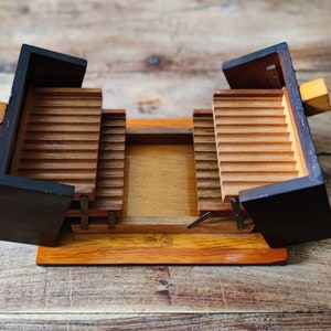Antique Art Deco Wooden Cigarette Holder Tobacciana Antique Tobacco Boxes Art Deco