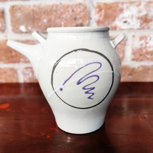 Vintage Art Pottery Pitcher by Ceiley Signed Pottery White Glazed Pitcher