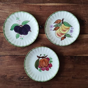 Vintage Blue Ridge Southern Potteries Hand Painted Plates Decorative Plates Fruit Plates Wall Plates