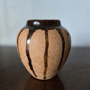 Vintage Studio Art Pottery Drip Vase 1940s Brown Vase Drip Glaze
