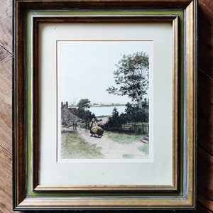 Antique Landscape Etching Original Art Antique Etchings Antique Prints