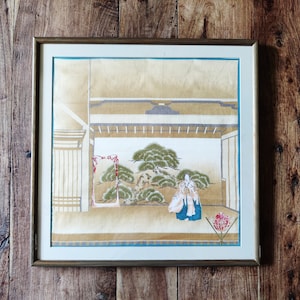 Vintage Japanse zijdeschildering Originele kunst Japanse zijdeschildering Geisha Paintings